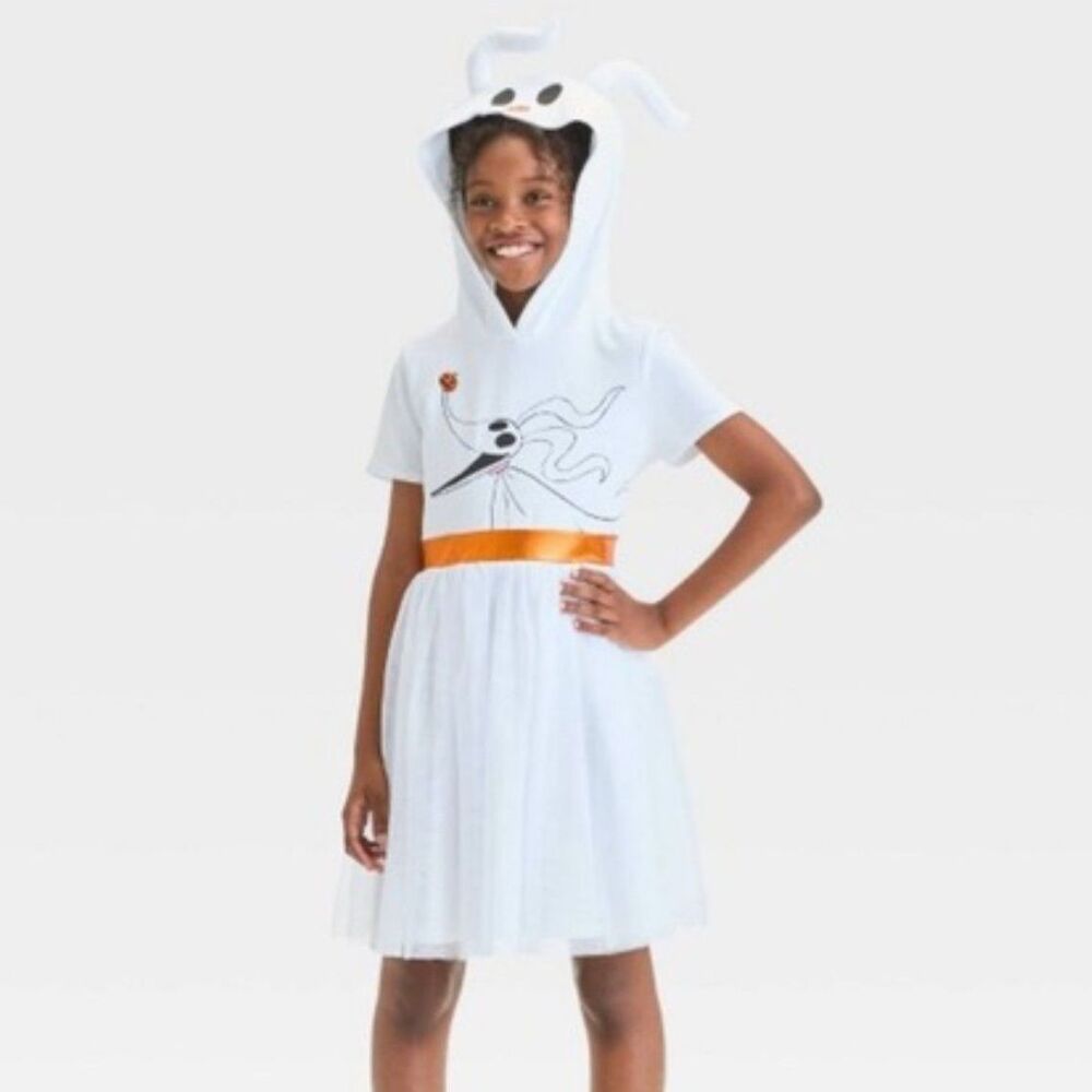 NWT Disney Nightmare Before Christmas Zero Tulle Costume Dress, Large 10/12 (U1)